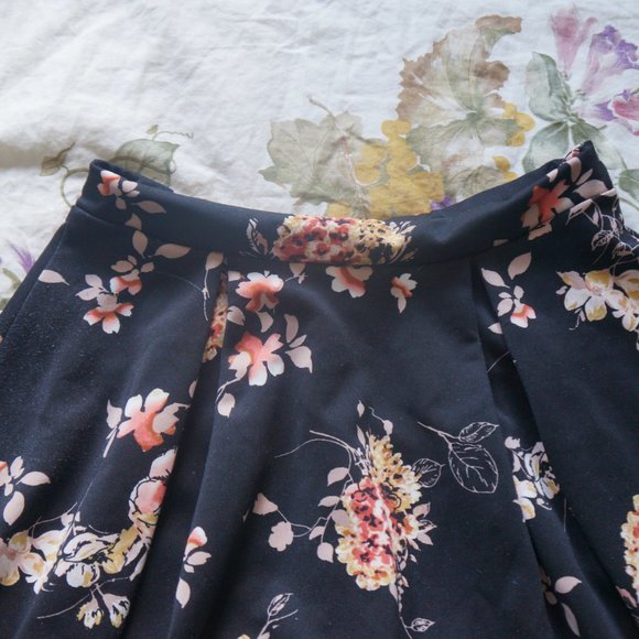 Faith and Joy Black Midi Floral Skirt - Picture 2 of 5